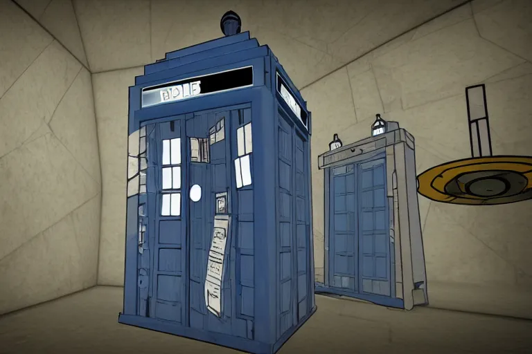 Image similar to tardis in portal 2