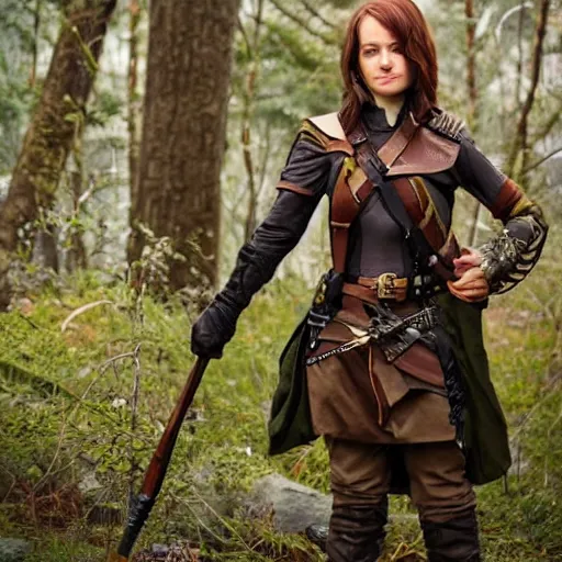 Prompt: a female dnd ranger