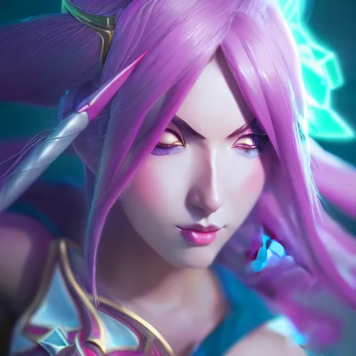 Image similar to Portrait of Star Guardian Akali from league of legends, mystery, majestic, highly detailed, ominous vibe, smoke, octane render, cgsociety, artstation, trending on ArtStation, by Marie Magny