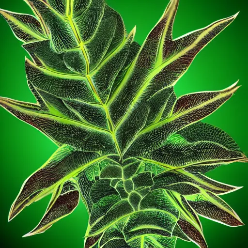 Image similar to a pigweed with a bromeliad pattern, digital art. trending on art station, unreal engine.