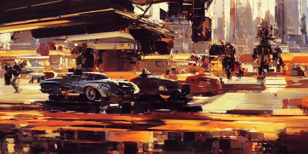 Image similar to detailed painting of a aspic on plate, ralph mcquarrie, jama jurabaev, syd mead, john berkey, robert mccall trending on artstation, highly detailed oil painting, hyperrealistic, cinematic, dramatic lighting