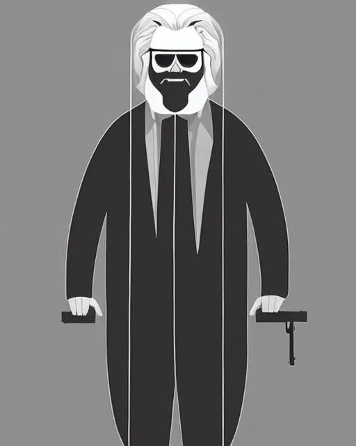 Image similar to Malika Favre minimalist illustration of Jeff Bridges in The Big Lebowski