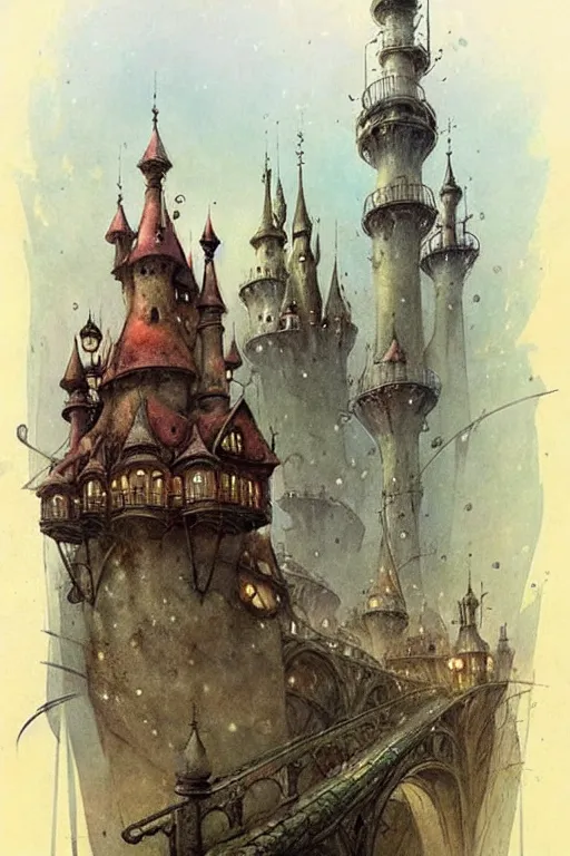 Image similar to (((((1950s fairy tale city . muted colors.))))) by Jean-Baptiste Monge !!!!!!!!!!!!!!!!!!!!!!!!!!!