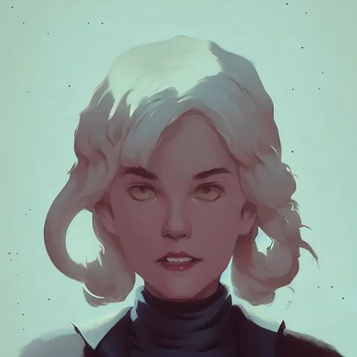 Image similar to portrait sabrina witch by atey ghailan, by greg rutkowski, by simon stalenhag, by greg tocchini, by james gilleard, by joe fenton, by kaethe butcher dynamic lighting, gradient light blue, brown, blonde cream and white color scheme, grunge aesthetic