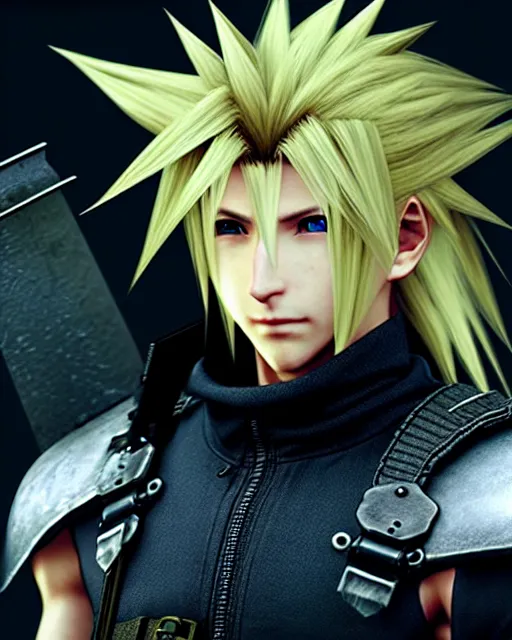 Image similar to final fantasy vii follows the story of mercenary cloud strife, who is hired by the eco - terrorist group avalanche 8 k resolution cryengine unreal engine vray trending on artstation award winning anime character design centered portrait