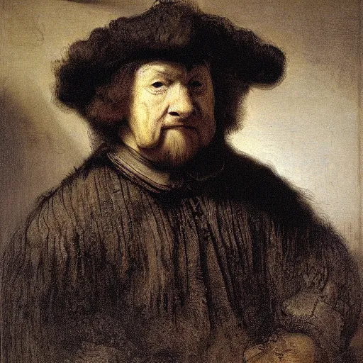 Prompt: a portrait of a creature by Rembrandt