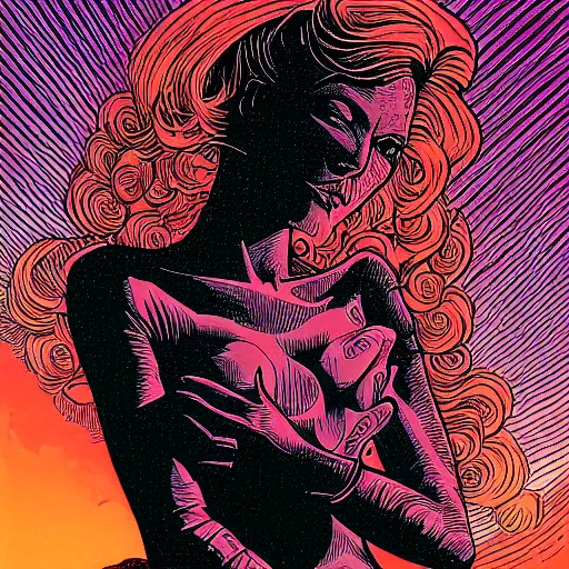 Prompt: portrait of a woman by Philippe Caza