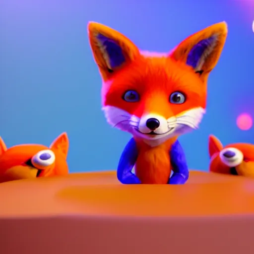 Prompt: (a first red colored fox), (a second blue colored fox) and (third orange colored fox) are at a birthday-party, isometric 3d, ultra hd, character design by Mark Ryden and Pixar and Hayao Miyazaki, unreal 5, DAZ, hyperrealistic, octane render, cosplay, RPG portrait, dynamic lighting, intricate detail, summer vibrancy, fur HDR, cinematic