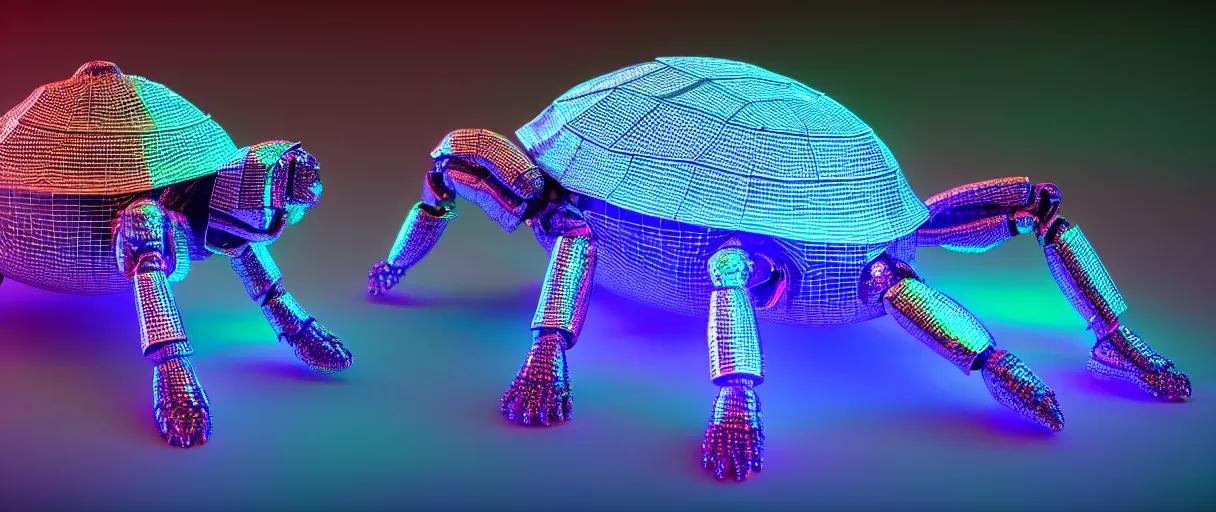 Image similar to highly detailed 3d render holographic cyborg scarab! jeweled gorgeous dramatic neon lighting octane low angle hd 8k sharp shallow depth of field