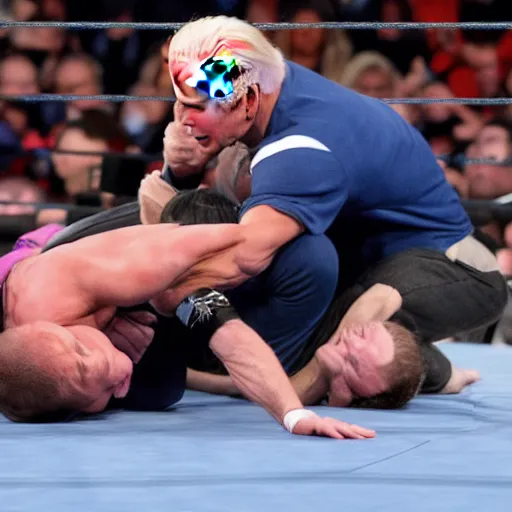 Image similar to joe biden wrestling john cena at wwe