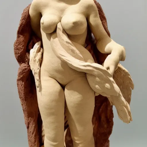 Image similar to clay sculpture of a phoenix with venus de milo head