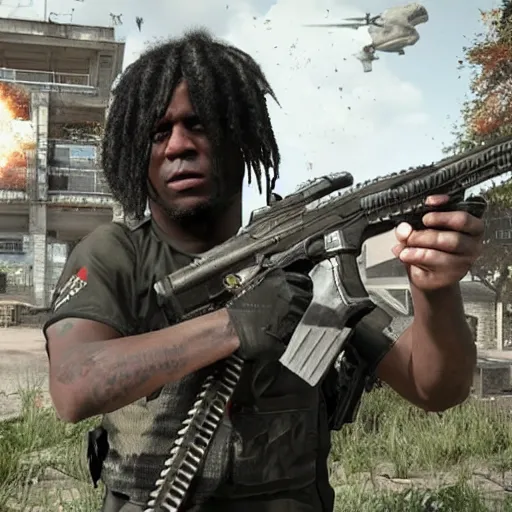 Image similar to chief keef and call of duty warzone 4 k the detailed super realistic