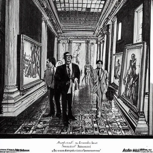 Prompt: Alfred E. Neumann visits the Louvre by Mort Drucker and Al Jaffe