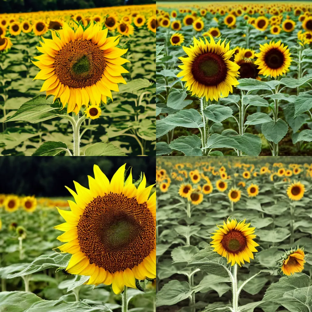 Prompt: stock image of a sunflower in a field, Alamy stock image logo all over it