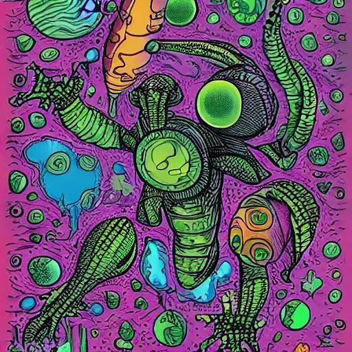 Prompt: alien world in the style of mark cooper art