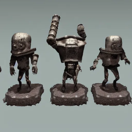 Image similar to golems with polyhedral shaped heads