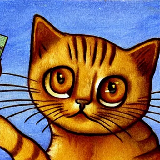 Image similar to cute cats painting by leonardo da Vinci