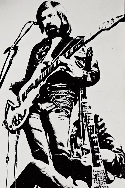 Image similar to duane allman in the style of andy warhol