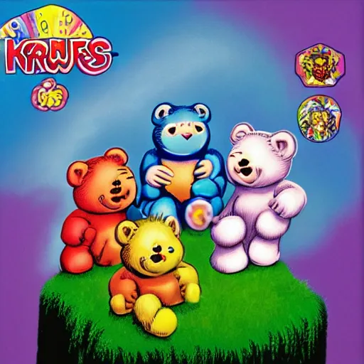 Image similar to the care bears on iron maiden album cover, 8 k resolution hyperdetailed photorealism