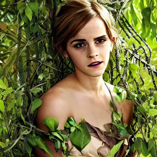 Image similar to emma watson tangled in jungle vines