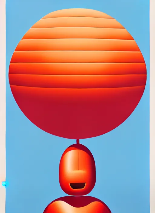 Image similar to inflated robot by shusei nagaoka, kaws, david rudnick, airbrush on canvas, pastell colours, cell shaded, 8 k