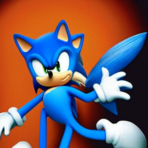 Image similar to Sonic The Hedgehog with the face of actor Jim Carrey