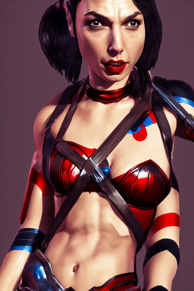 Prompt: Gal Gadot As Harley Quinn, Playboy Centerfold, Full Figure, 8K, octane render, HDR, photorealistic, volumetric lighting, Hyperrealistic