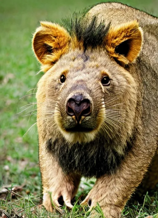 Image similar to lion - wombat hybrid