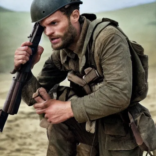 Image similar to Jamie Dornan starring in saving private Ryan