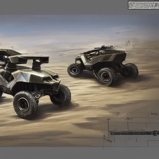 Image similar to concept art blueprint halo new atv vehicles