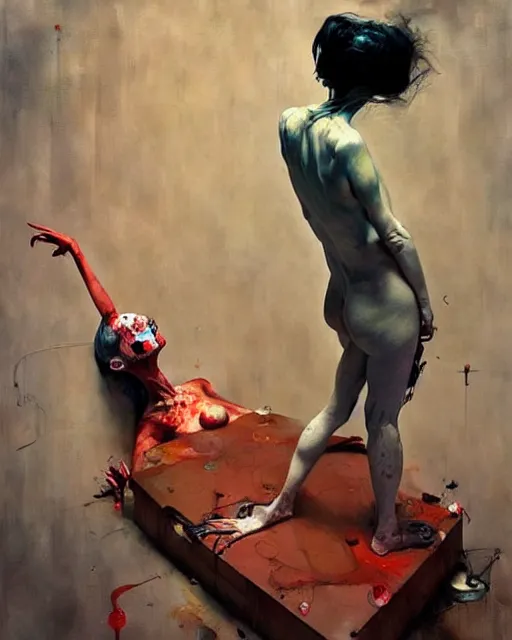 Prompt: stop trying to make sense of insanity. this is a place where dead people breathe. in the style of adrian ghenie, esao andrews, ( ( ( jenny saville ) ) ), edward hopper, surrealism, dark art by james jean