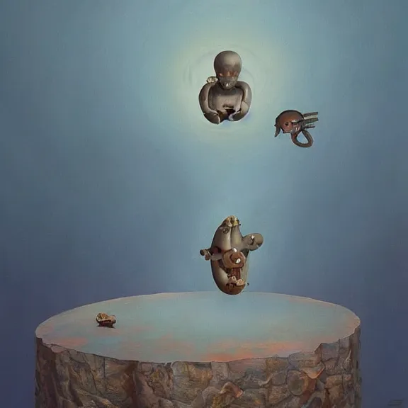 Image similar to a weird, puzzling, nonsensical artwork, impossible to understand, cryptic, mysterious, enthralling, fascinating, but ultimately meaningless piece, the strangest painting I&#x27;ve ever seen, trending on ArtStation, the weirdest painting ever, beautiful, exotic, extremely subtle