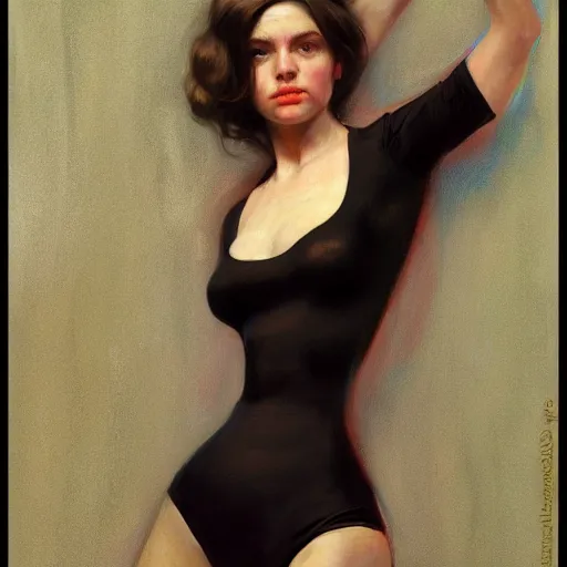 Image similar to modern woman | hyperrealistic | action pose | digital painting | trending on artstation | pinup portrait | clean | illustration | dressed | Unreal Engine 5 | 8k resolution | by Greg Rutkowski Gustav Klimt, J.W. Waterhouse and Mel Ramos