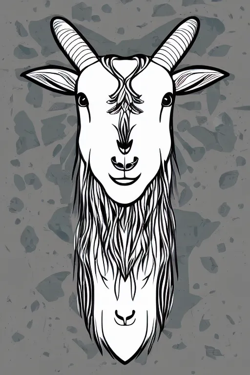 Image similar to Portrait of a savage goat, anime, sticker, colorful, illustration, highly detailed, simple, smooth and clean vector curves, no jagged lines, vector art, smooth