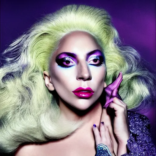 Prompt: lady gaga artpop act 2 album cover shot by nick knight, canon, highly realistic. high resolution. highly detailed. dramatic. 8 k. 4 k.