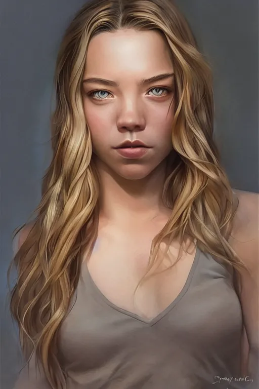 Prompt: sydney sweeney in the style of stefan kostic, realistic, full body, sharp focus, 8 k high definition, insanely detailed, intricate, elegant, art by stanley lau and artgerm