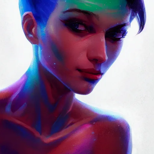 Prompt: half - lizard woman with cute - fine - face, pretty face, oil slick hair, perfect face, extremely fine details, volumetric lighting, dynamic background, poster by ilya kuvshinov katsuhiro otomo, magali villeneuve, artgerm, jeremy lipkin and michael garmash and rob rey, and silvain sarrailh