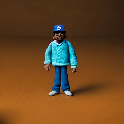 Image similar to a cinematic film still of a claymation stop motion film starring chance the rapper as a college student, shallow depth of field, 8 0 mm, f 1. 8