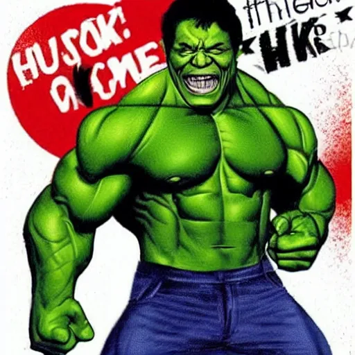 Image similar to Obama as the hulk