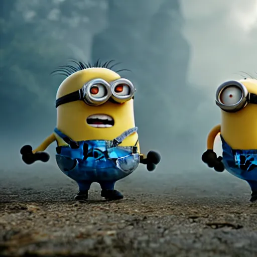 Prompt: minions as gods, cinematic, 4 k