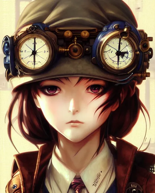 Image similar to portrait Anime Girl steampunk cute-fine-face, pretty face, realistic shaded Perfect face, fine details. Anime. Bioshock steampunk realistic shaded lighting by katsuhiro otomo ghost-in-the-shell, magali villeneuve, artgerm, rutkowski Jeremy Lipkin and Giuseppe Dangelico Pino and Michael Garmash and Rob Rey