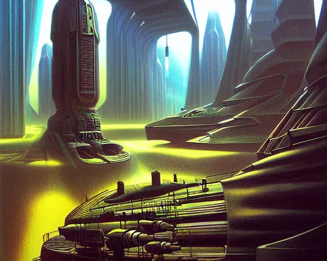 Image similar to The forks, sci-fi cinematic scene by Jim Burns