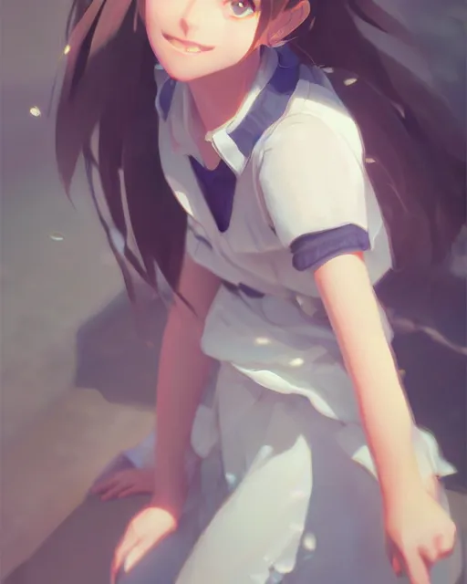 Prompt: an adorable girl, full shot, atmospheric lighting, detailed face, by makoto shinkai, stanley artgerm lau, wlop, rossdraws