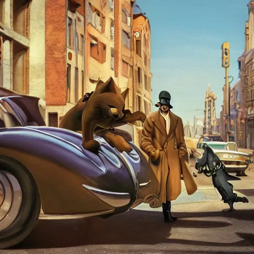 Prompt: blacksad, 8 k photography, realistic, hyperrealistic