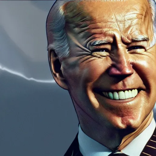 Image similar to The face of Joe Biden on Dune's sandworm body. cgi, 4k, dune book cover art