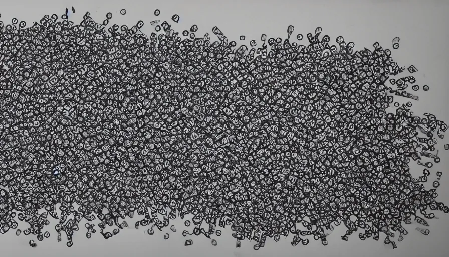 Image similar to a thousand plastic pens have fallen, hyperrealistic shaded