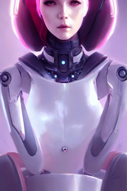 Prompt: pretty futuristic female cyber robot, humanoid, fullbody art, character concept art, by charlie bowater, anna dittmann, wlop, rumiko takahashi, akihiko yoshida, hyung - tae kim, alexander mcqueen, trending on artstation