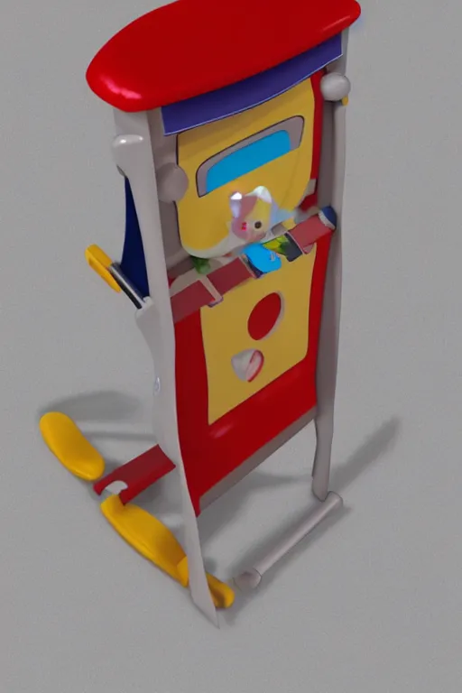 Image similar to A Fisher-Price guillotine toy, unreal engine 5 render, guillotine