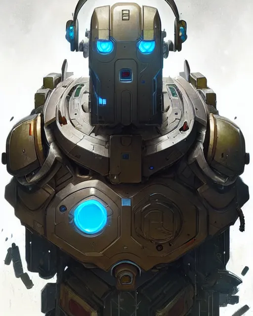 Prompt: bastion the robot from overwatch, character portrait, concept art, intricate details, highly detailed by greg rutkowski, michael whelan and gustave dore