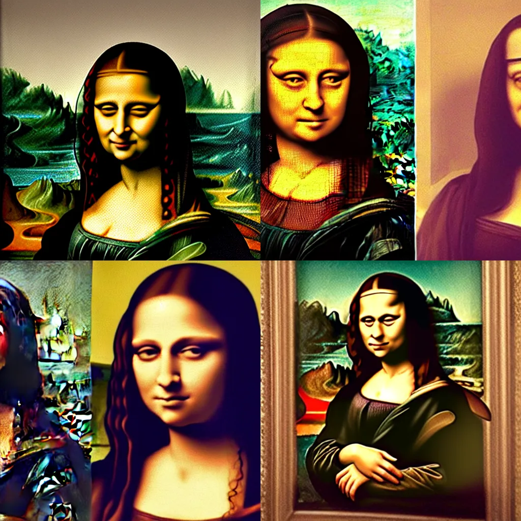 Prompt: Sascha Baron Cohen *is* Khloe Kardiashian as Mona Lisa in the famous oil painting, perfect detail